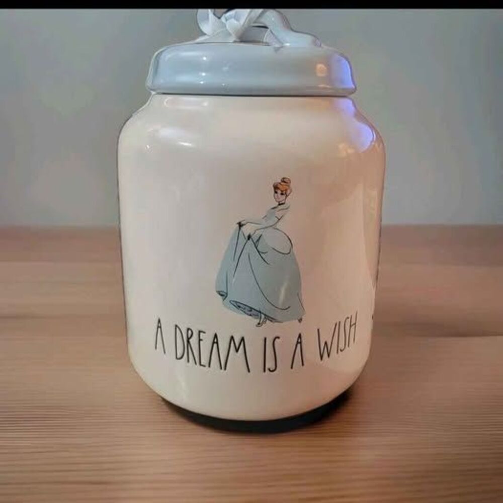 Rae Dunn Disney Cinderella Ceramic Canister New with Tag "A Dream is a Wish"